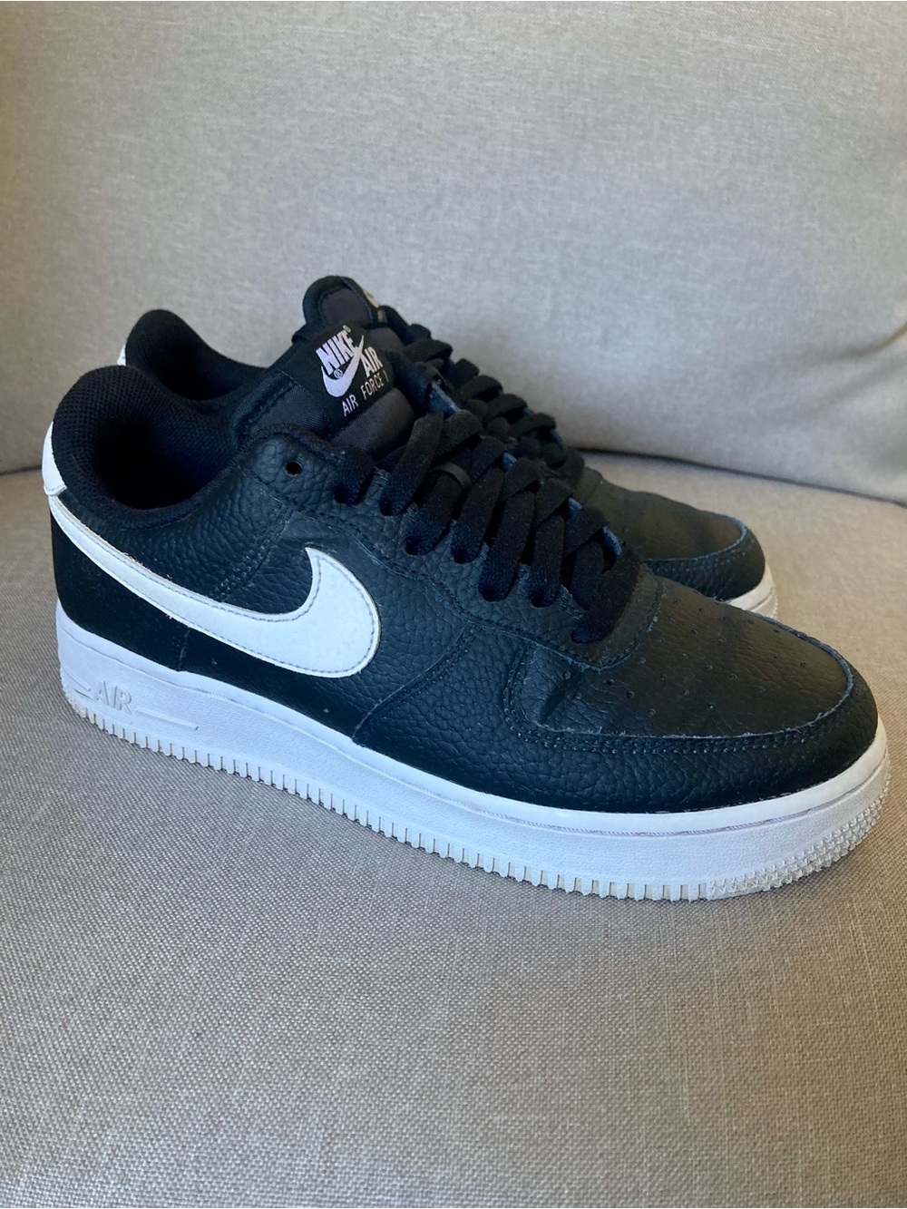 Nike Air Force 1 Low Black White Leather Sneakers Women’s 7.5 Classic AF1
